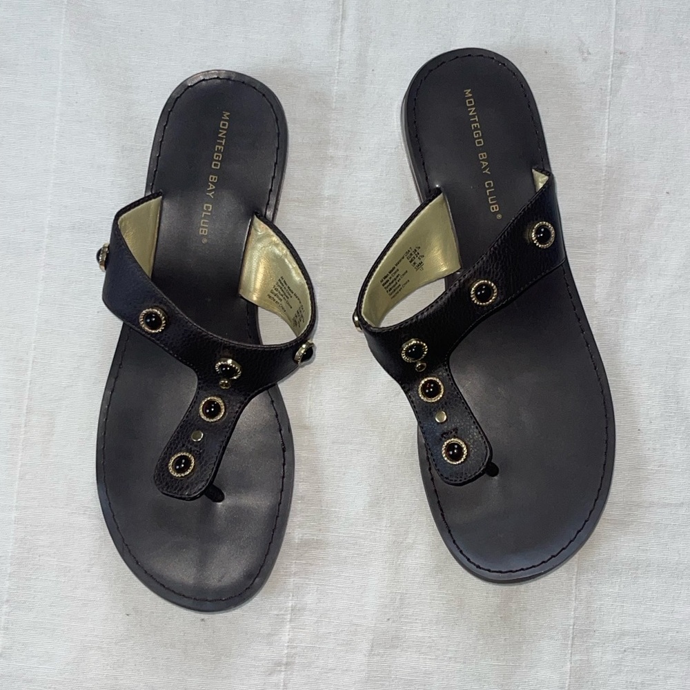 Brown leather strapped sandals women’s summer